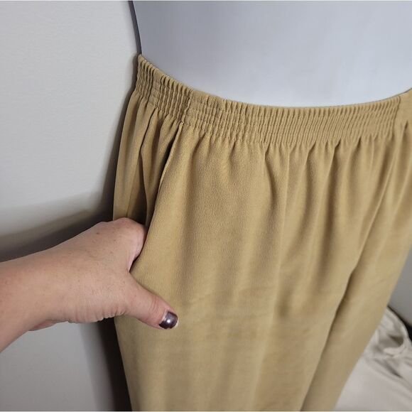 Y2K‎ Alfred Dunner pants tan pull on elastic waist with pockets 16/XL - Picture 3 of 7